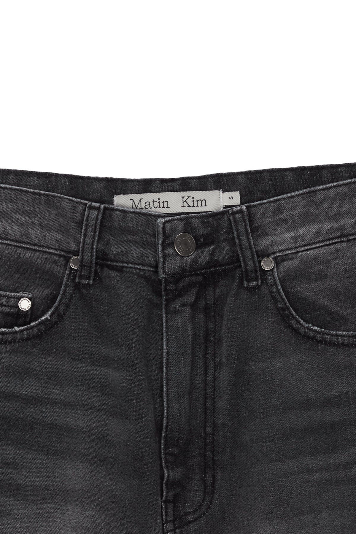 Matin Kim - Flower Printed Denim Pants (Charcoal) product image 3 | TRAB K-Fashion Australia