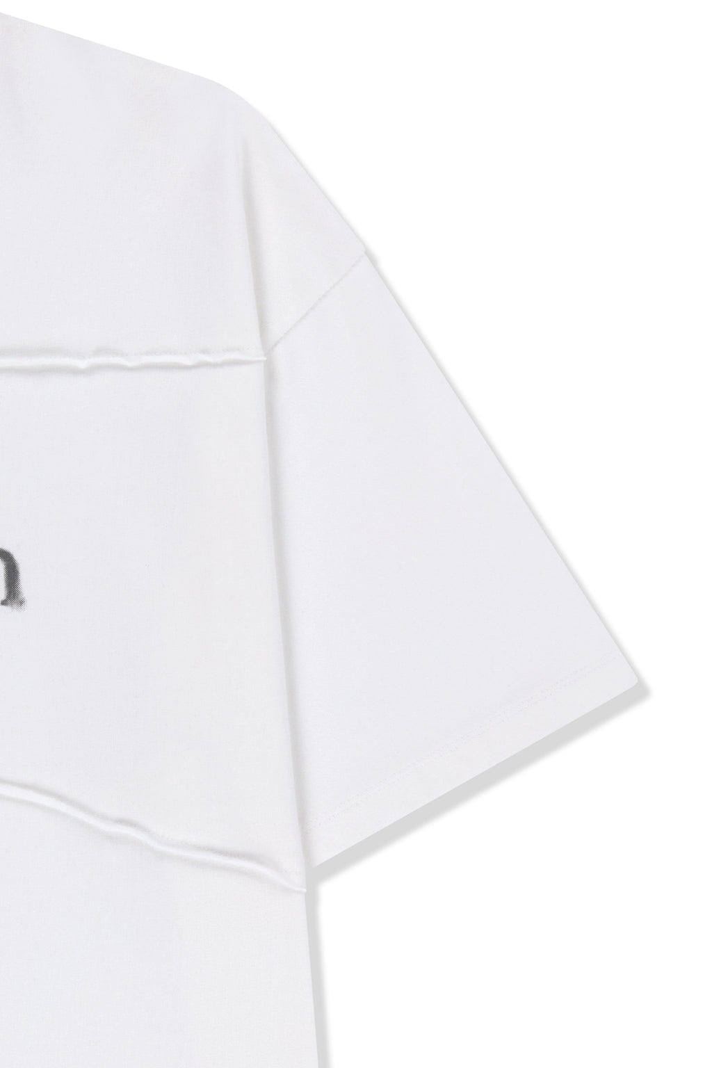 Matin Kim - Diagonal Cut Logo Top (White) product image 4 | TRAB K-Fashion Australia