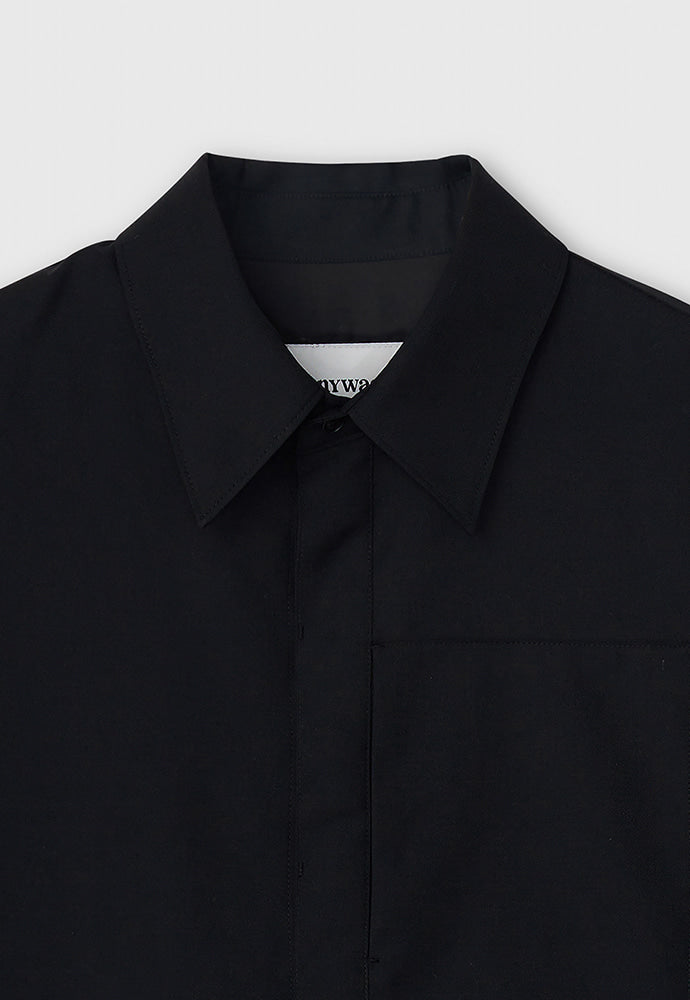 Tonywack - Wool Twill Hidden Pocket Shirt (Black) product image 11 | TRAB K-Fashion Australia