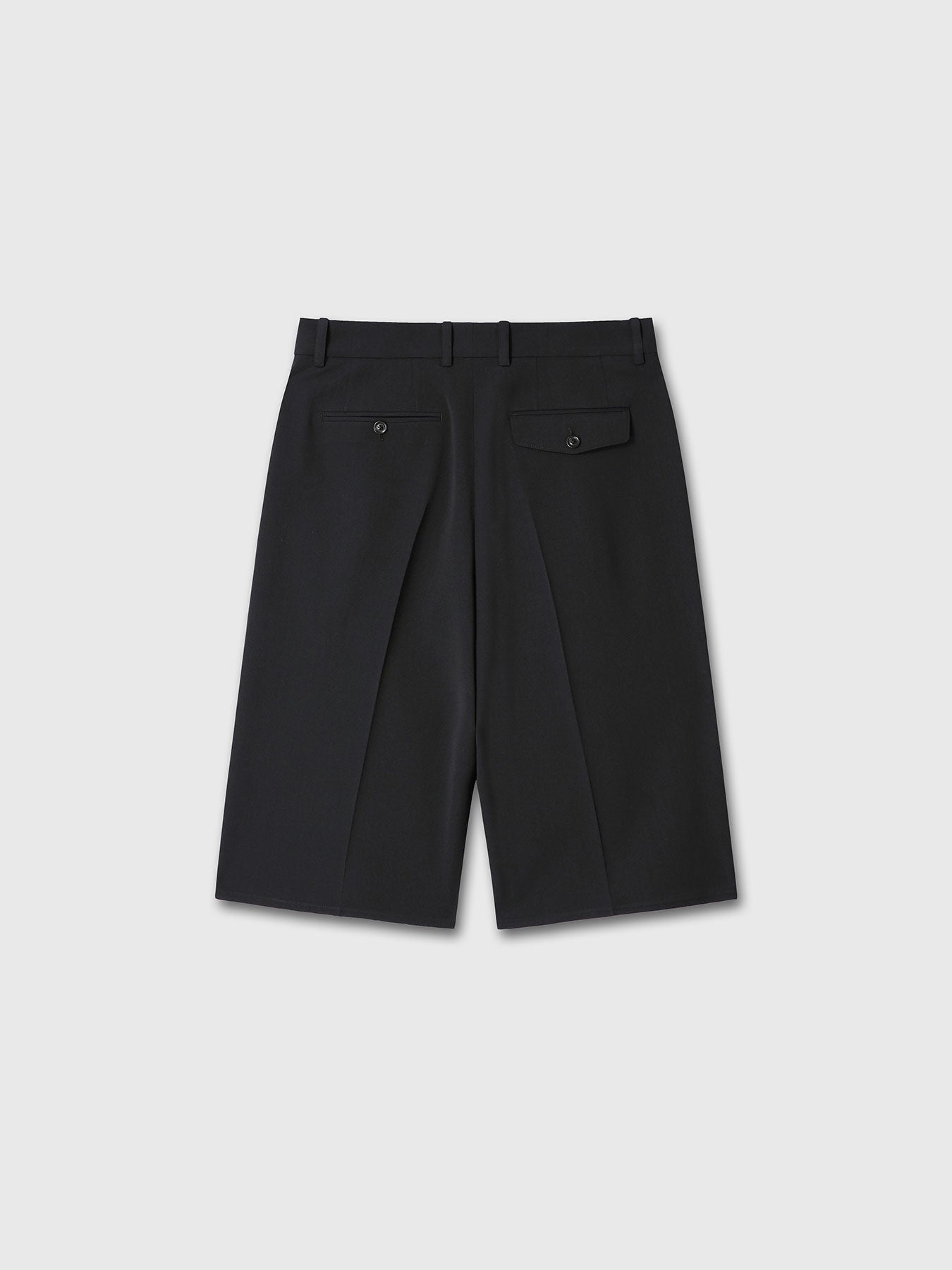 Tonywack - Raw-Cut Wool Pleated Tailored Shorts (Dark Navy) product image 11 | TRAB K-Fashion Australia