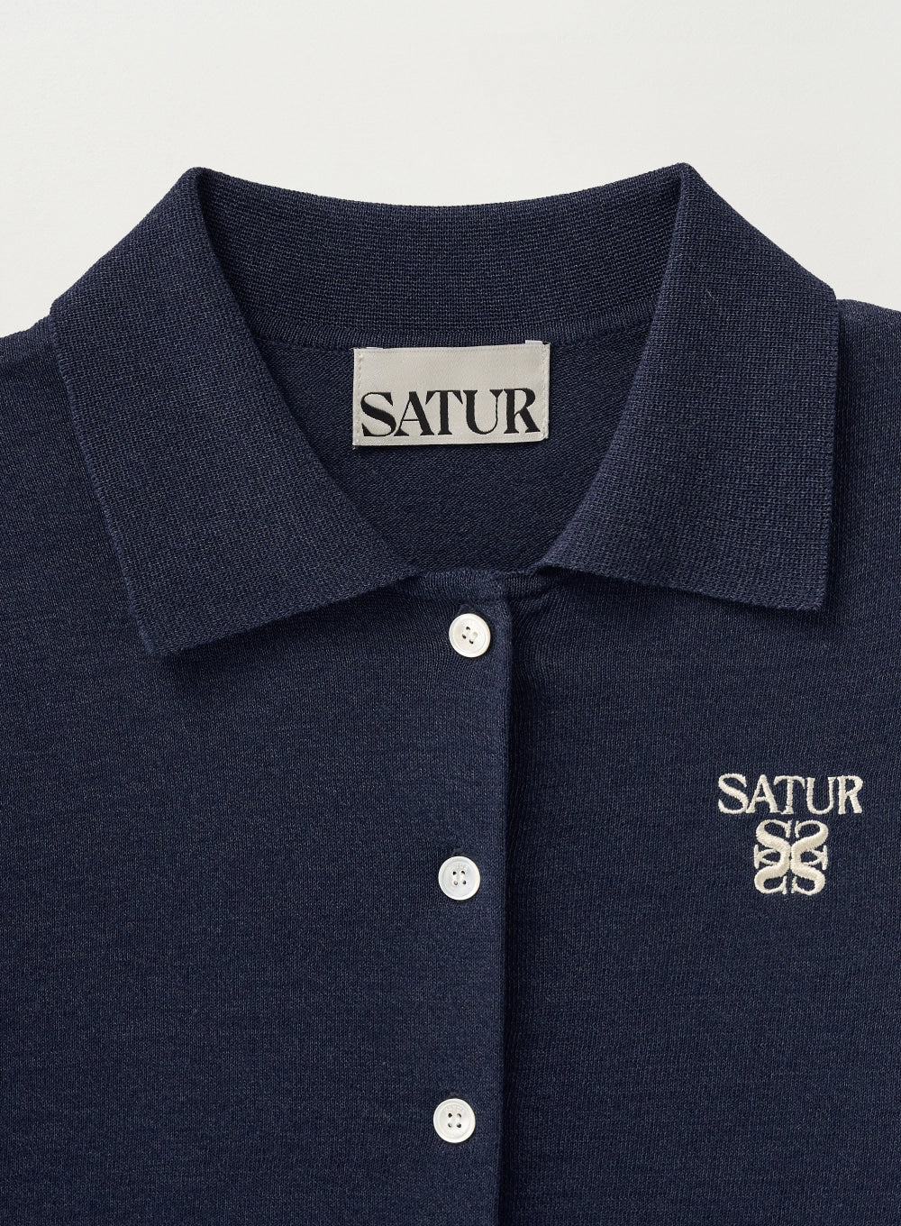 Satur - (W) Light Weight Collar Half Cardigan (Navy) product image 3 | TRAB K-Fashion Australia