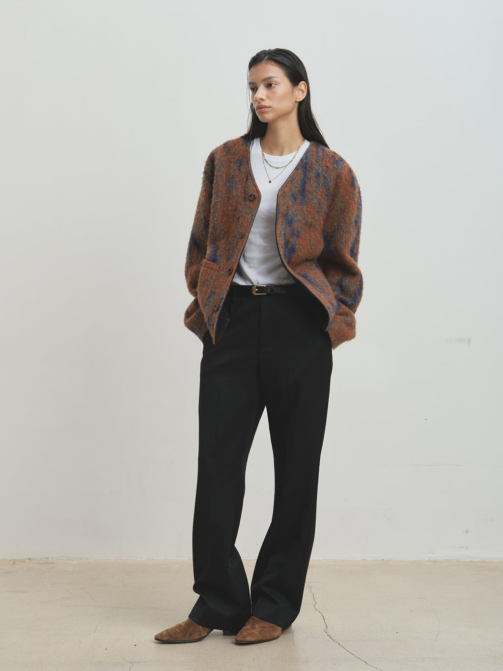 Tonywack - Mohair V-Neck Blouson Italian Fabric (Rust Orange) product image 4 | TRAB K-Fashion Australia