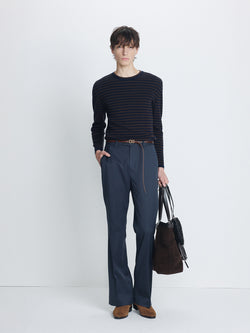 Tonywack - Merino Wool Essential Stripe Knit (Brown/Dark Navy) product image 1 | TRAB K-Fashion Australia
