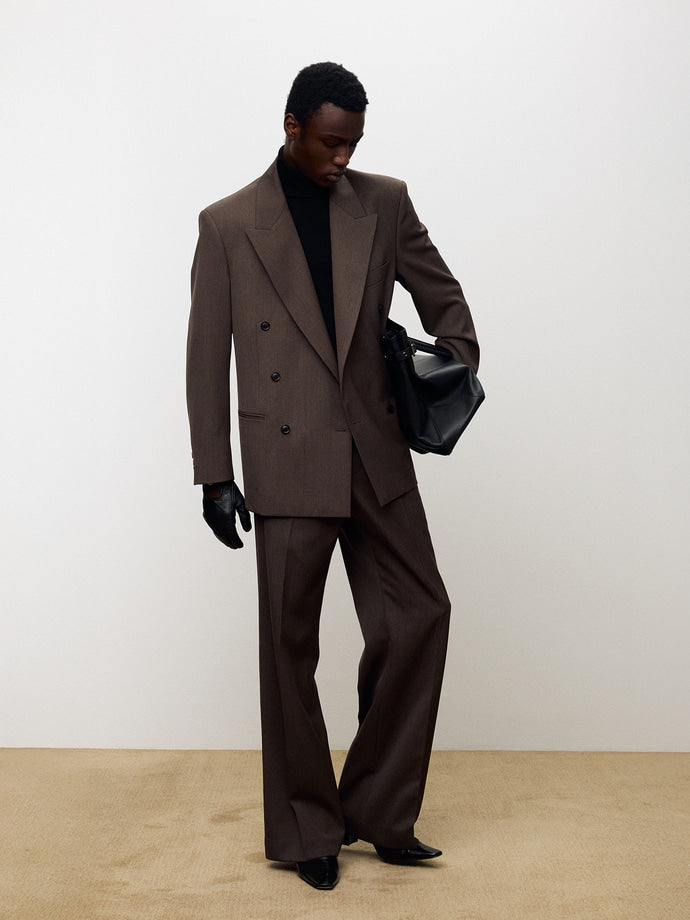 Tonywack - Melange Wool Double-Breasted Tailored Jacket (Hazelnut) product image 7 | TRAB K-Fashion Australia