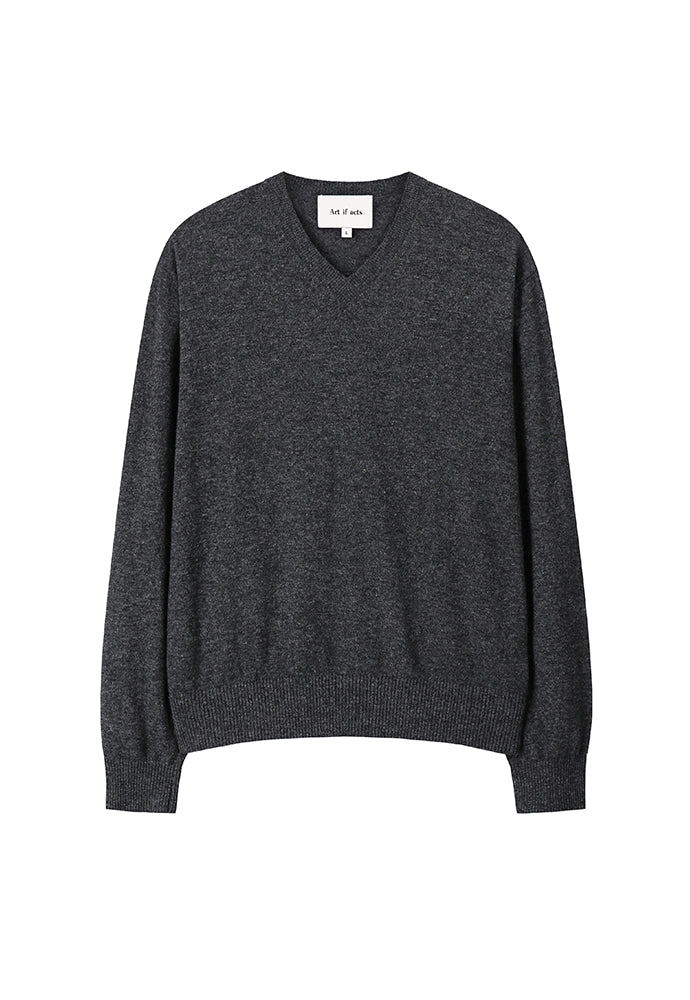 Art if acts - Cashmere V-Neck Knit (Anchor) product image 6 | TRAB K-Fashion Australia