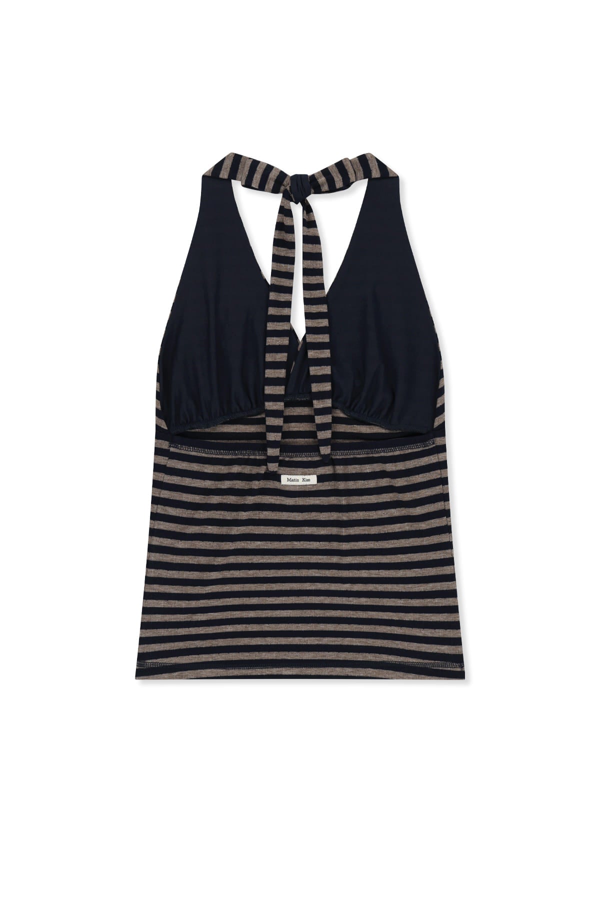 Matin Kim - Striped Halter Neck Top (Navy) product image 2 | TRAB K-Fashion Australia