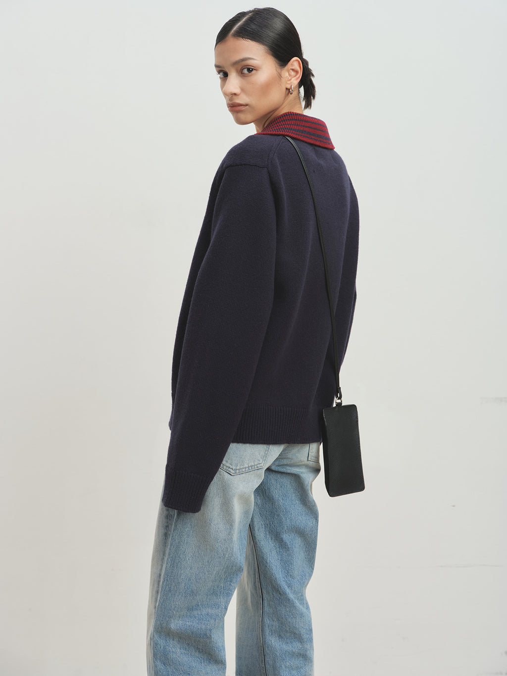 Tonywack - Contrast Collar Full-Zip Blouson (Navy) product image 8 | TRAB K-Fashion Australia