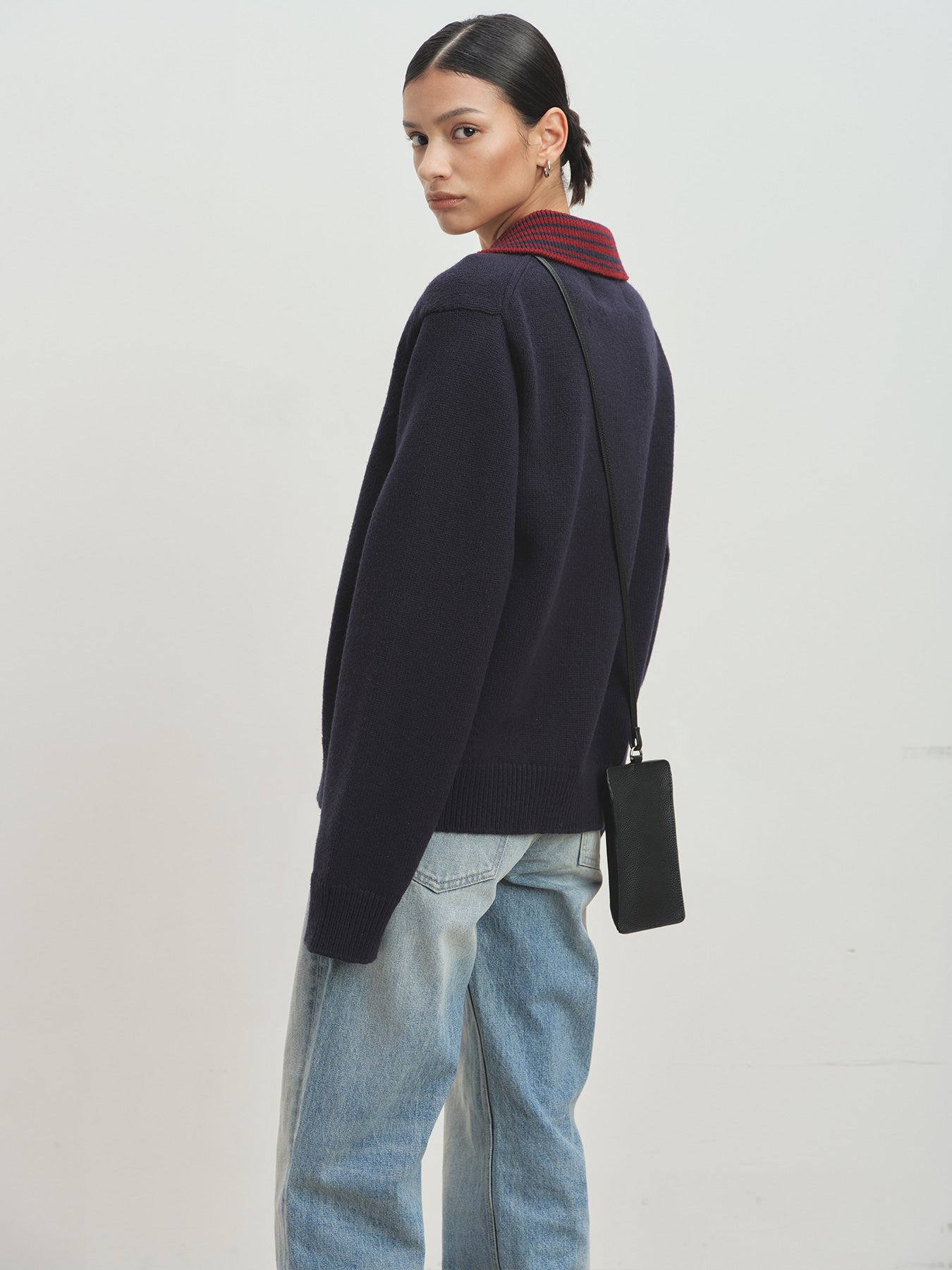 Tonywack - Contrast Collar Full-Zip Blouson (Navy) product image 8 | TRAB K-Fashion Australia