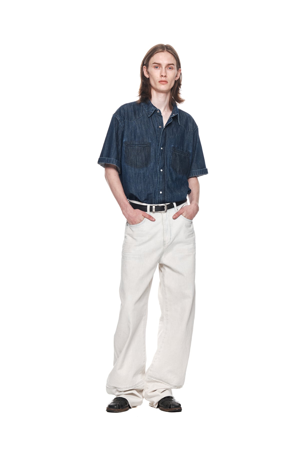 Matin Kim - Wide Cut Point Denim Pants (Light Blue) product image 8 | TRAB K-Fashion Australia