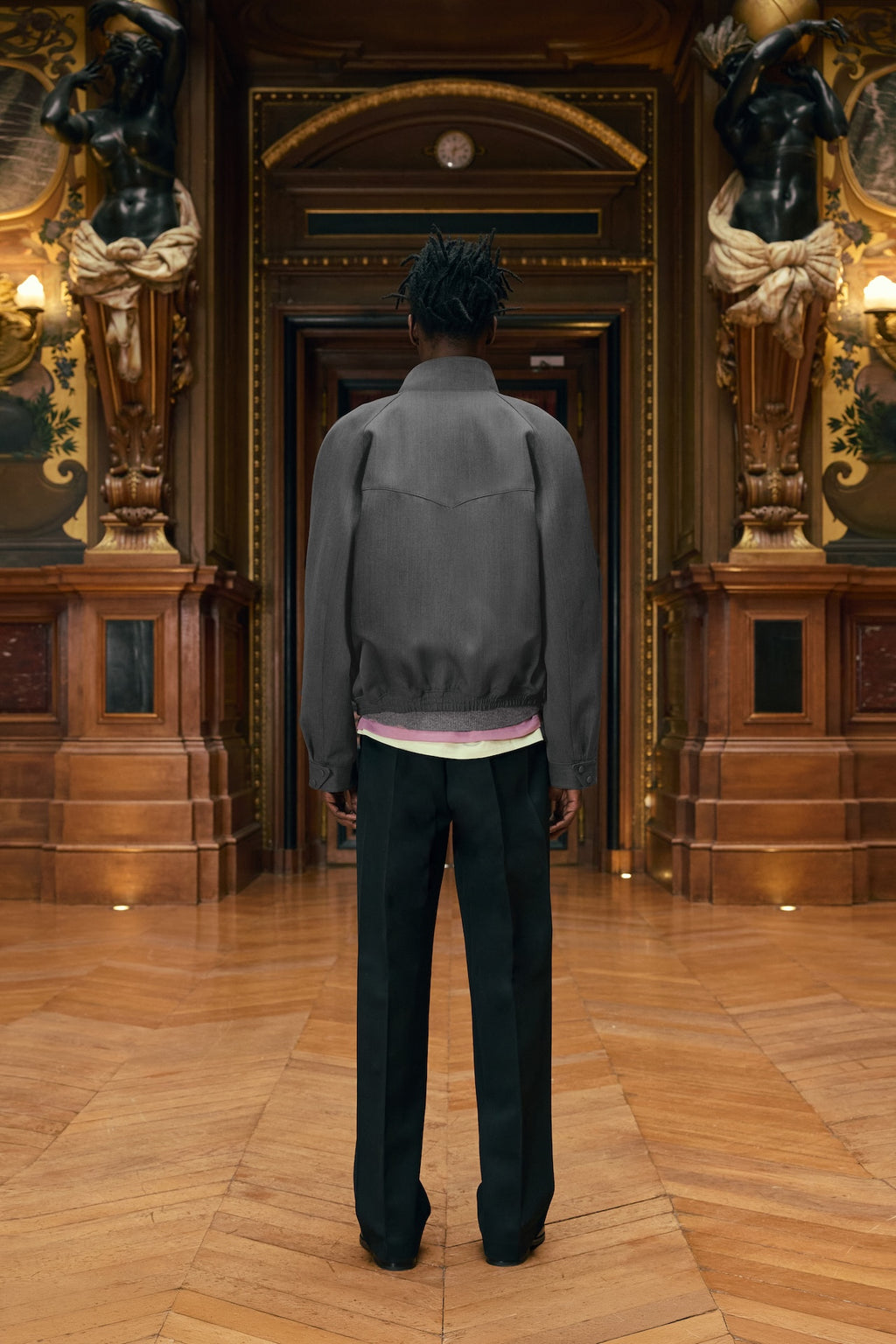 STU - High Neck Zip-up Wool Jacket (Grey) product image 3 | TRAB K-Fashion Australia