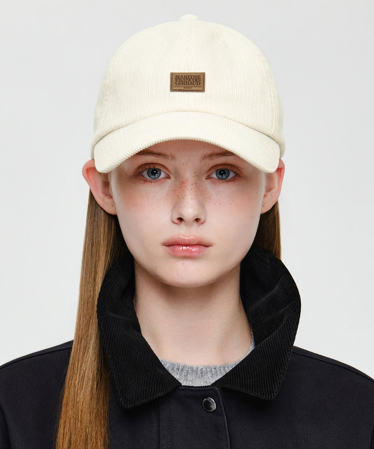 Marithe & Francois Girbaud - Corduroy Micro Classic Logo Patch Covered Cap (Ivory) product image 5 | TRAB K-Fashion Australia