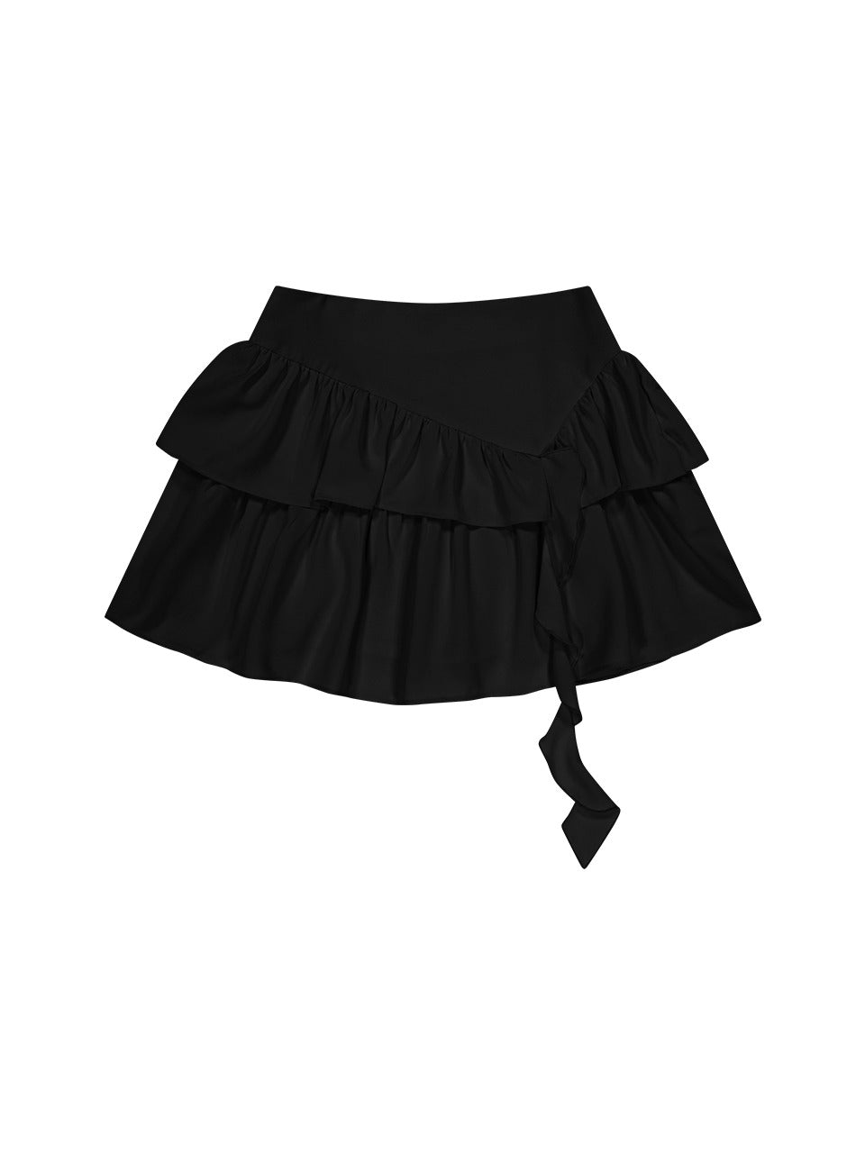 Margarin Fingers - Ruffle Unbalance Skirt (Black) product image 2 | TRAB K-Fashion Australia