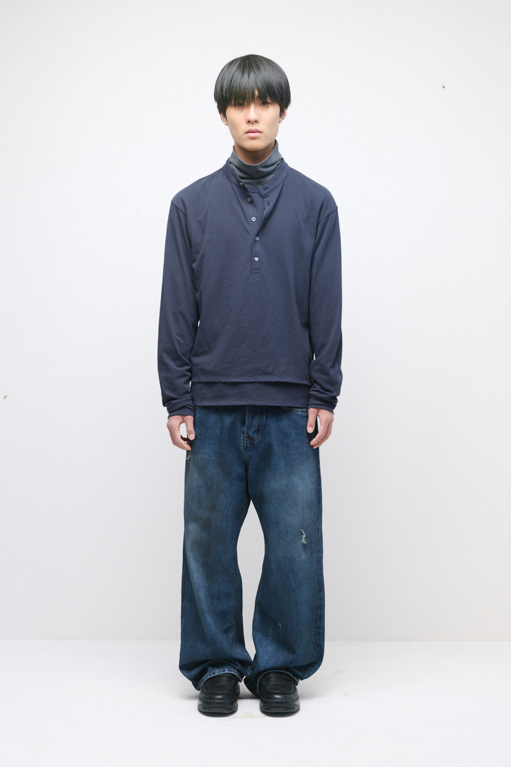 Hatchingroom - Dual Front Tee Blue (Charcoal) product image 5 | TRAB K-Fashion Australia