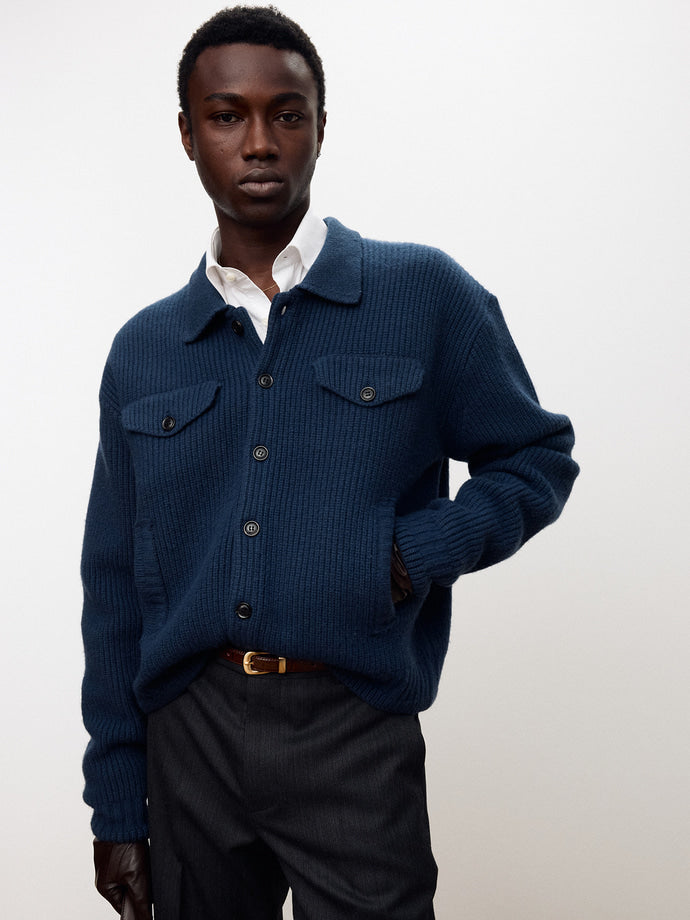 Tonywack - Wool And Cotton Knitted Trucker (Navy Blue) product image 6 | TRAB K-Fashion Australia