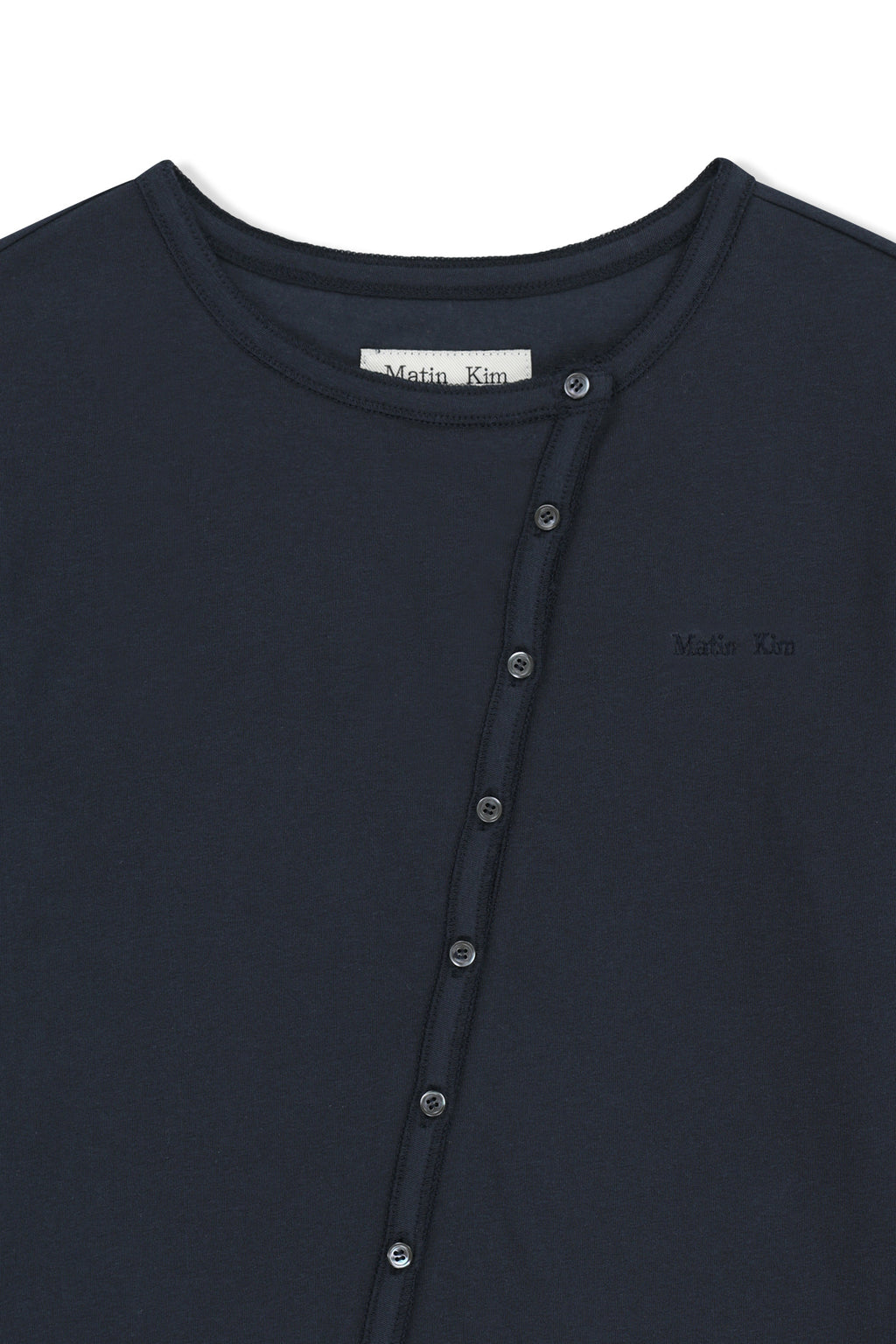 Matin Kim - Asymmetric Button Closure Top (Navy) product image 3 | TRAB K-Fashion Australia