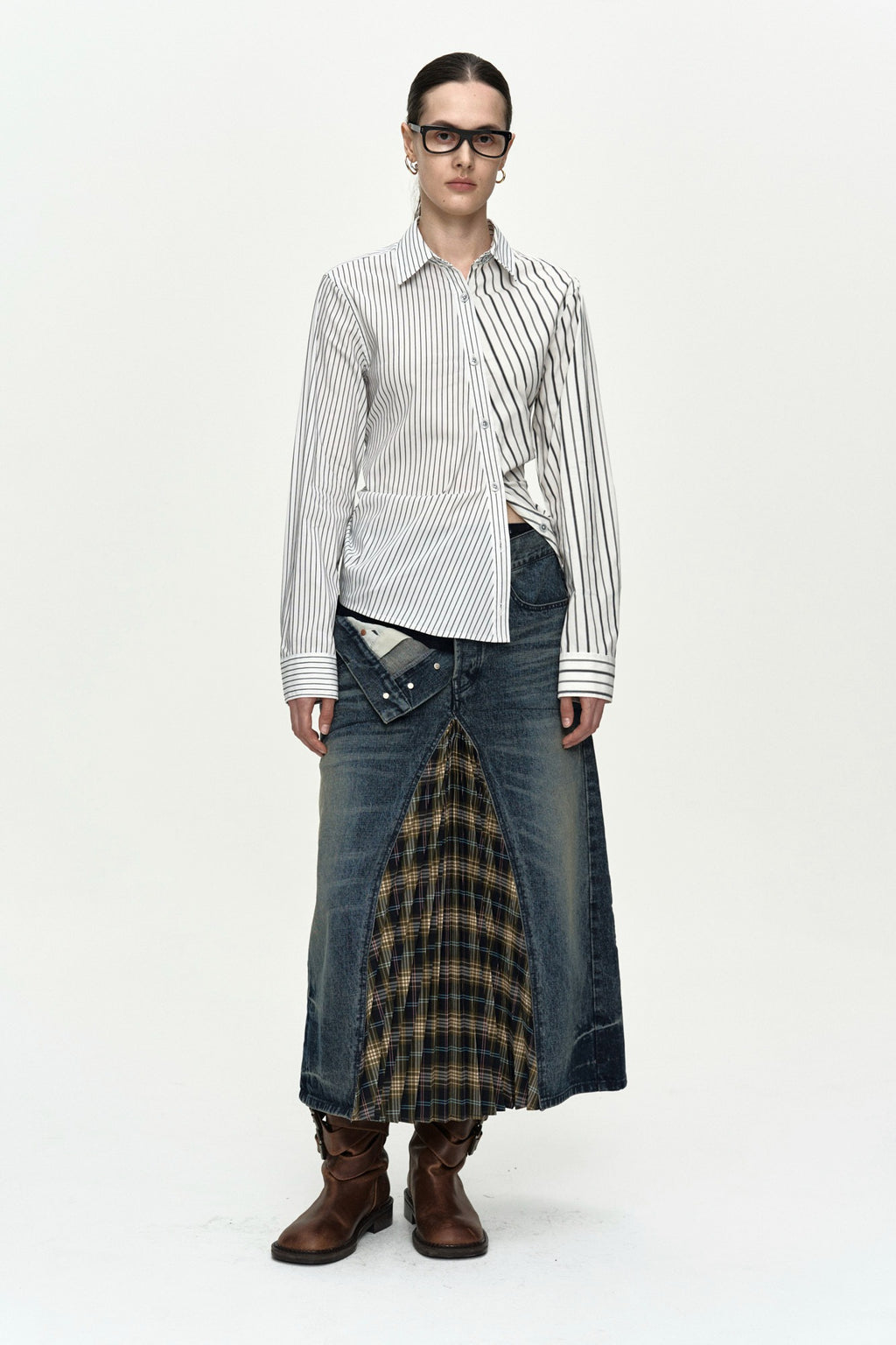 Andersson Bell - Noa Striped Twist-Tuck Shirt (Off-White) product image 1 | TRAB K-Fashion Australia