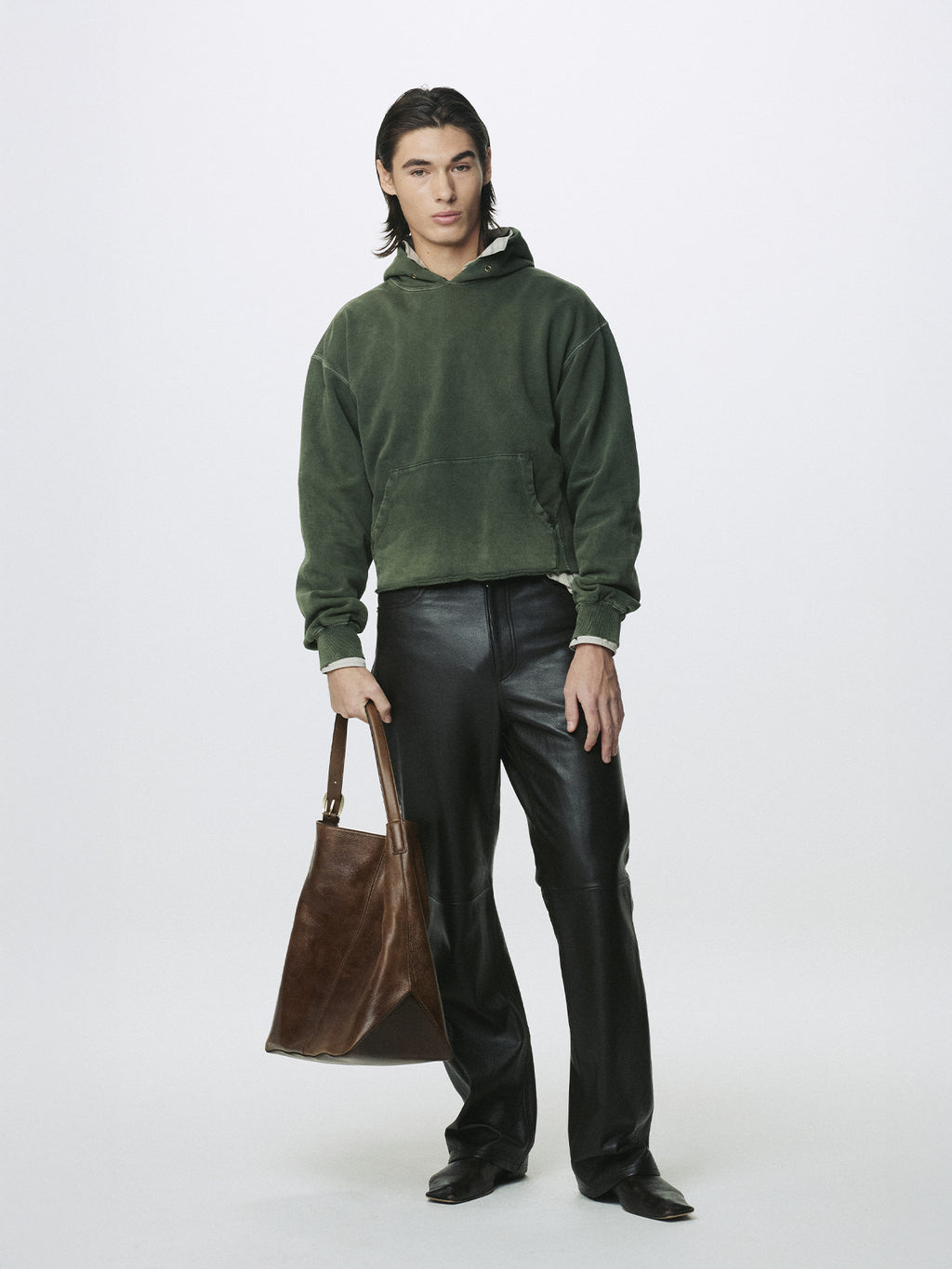 Tonywack - Garment Dyed Raw Edge Hoodie (Faded Green) product image 2 | TRAB K-Fashion Australia