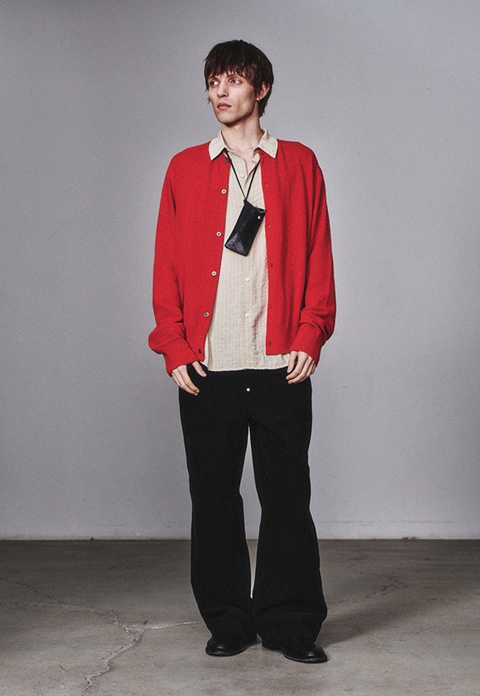 Art if acts - Wholegarment Round Neck Cardigan (Red) product image 4 | TRAB K-Fashion Australia
