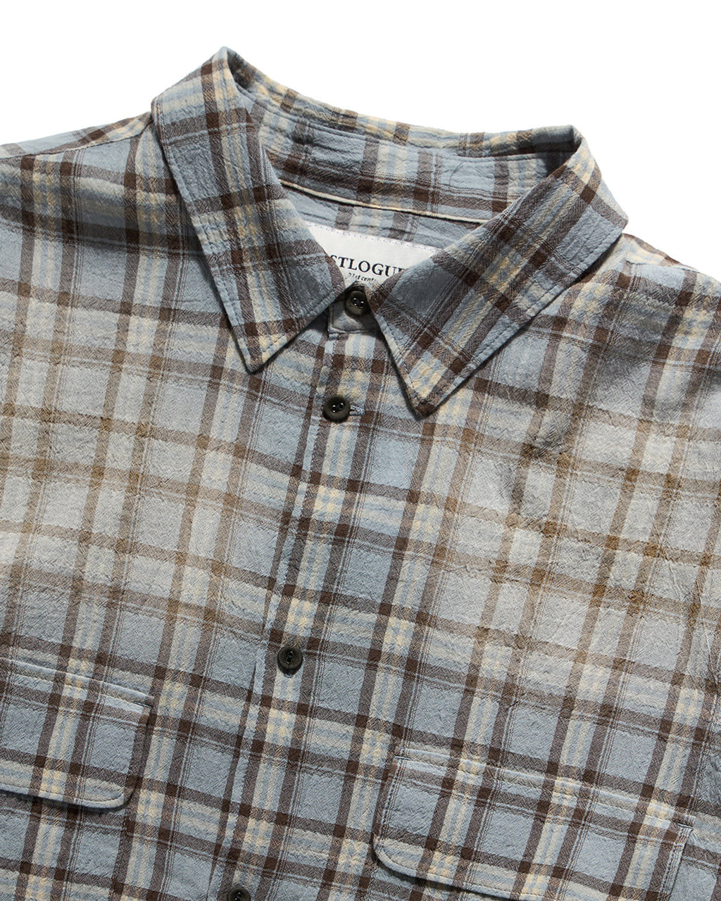 Eastlogue - Comfy Wide Shirts (L.blue & Beige Check) product image 3 | TRAB K-Fashion Australia