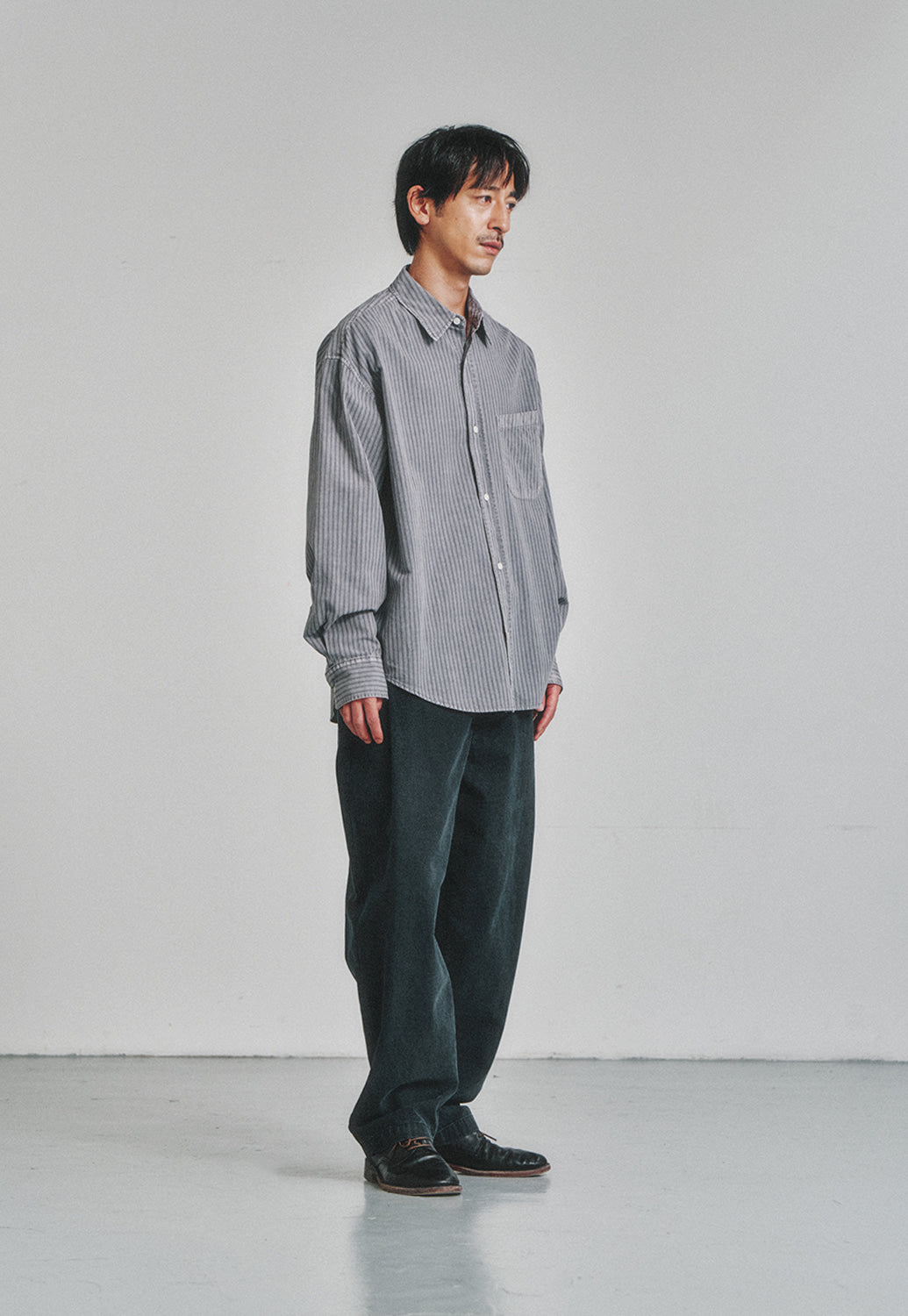Art if acts - Cotton Side Tuck Curved Trousers (Stone) product image 3 | TRAB K-Fashion Australia