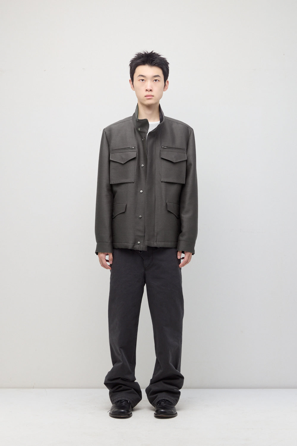 Hatchingroom - Silent M65 Jacket (Wool/Silk Sage) product image 3 | TRAB K-Fashion Australia