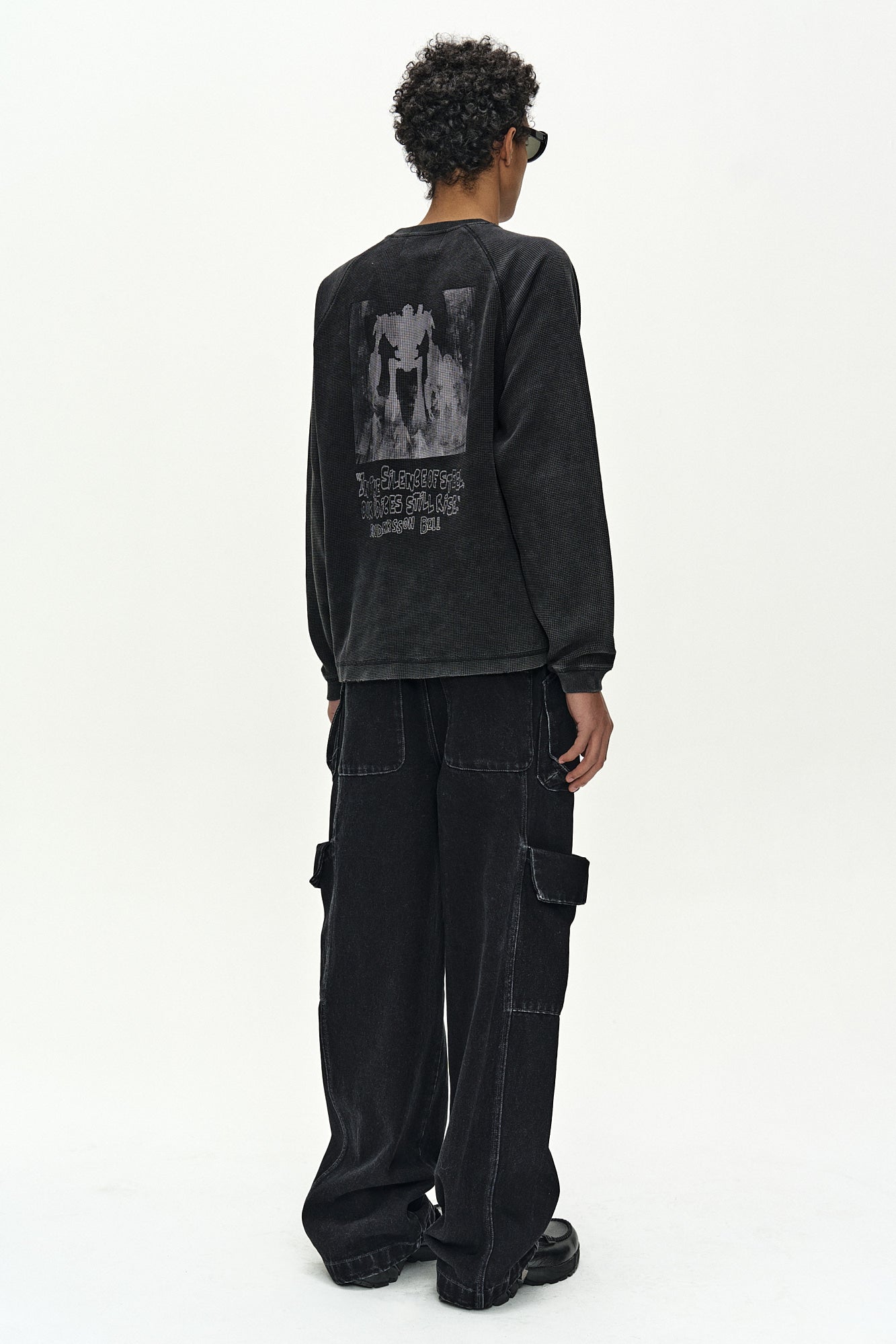 Andersson Bell - Belt Layered Cargo Wide-Leg Jeans (black) (Black) product image 3 | TRAB K-Fashion Australia