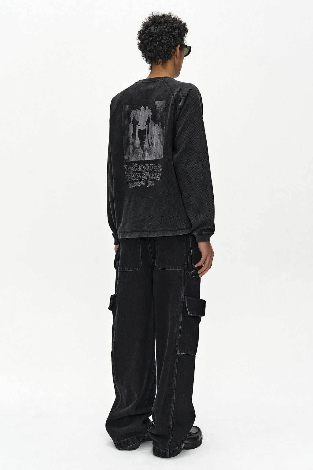 Andersson Bell - Belt Layered Cargo Wide-Leg Jeans (Black) product image 3 | TRAB K-Fashion Australia