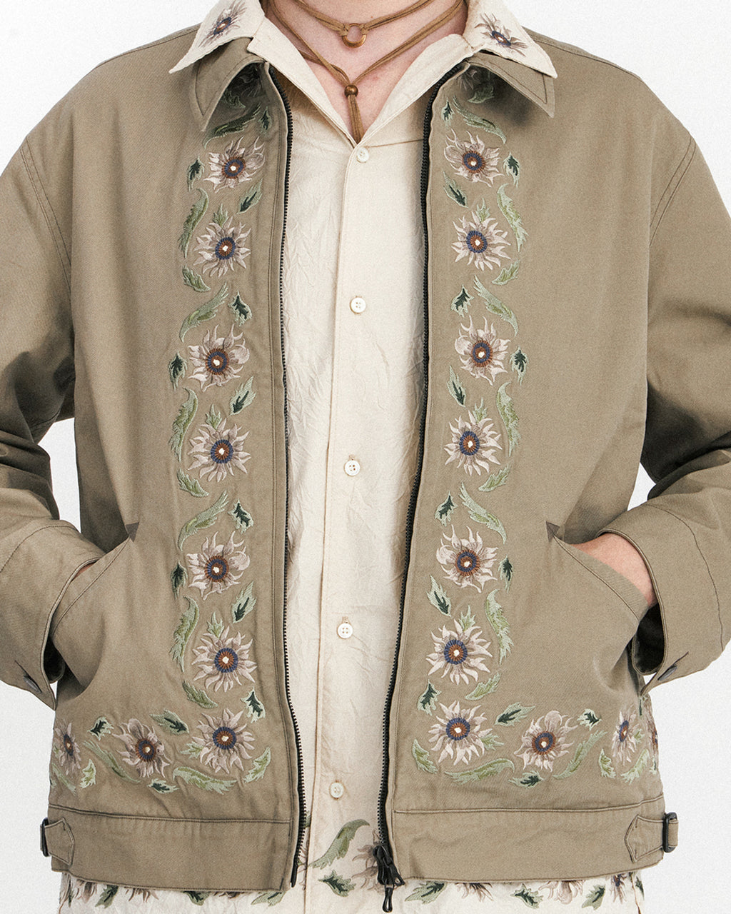 Eastlogue - Embroidery Swing Jacket (Sand) product image 7 | TRAB K-Fashion Australia