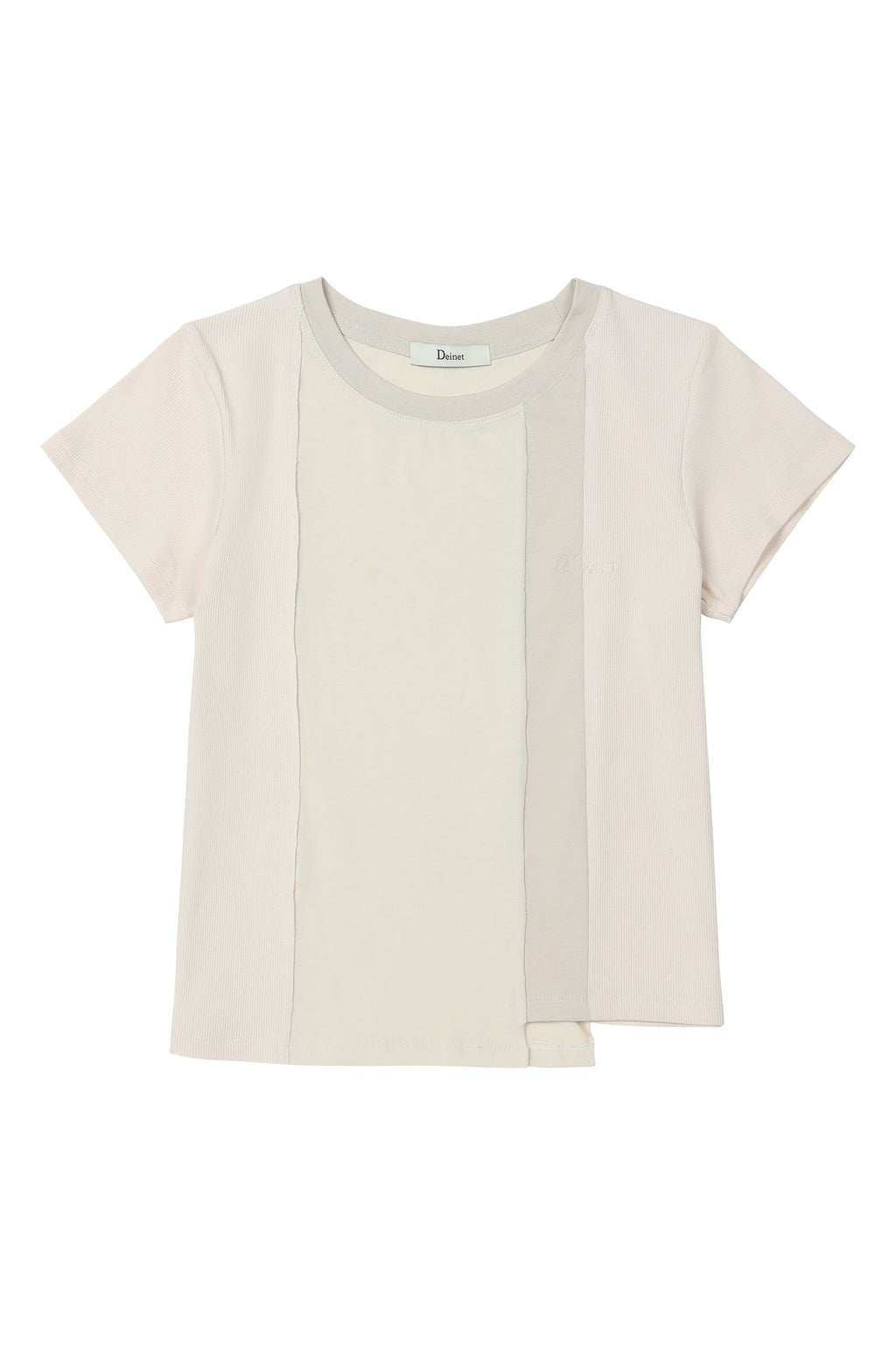 Deinet - Contrast T-Shirt (Beige) product image 1 | TRAB K-Fashion Australia