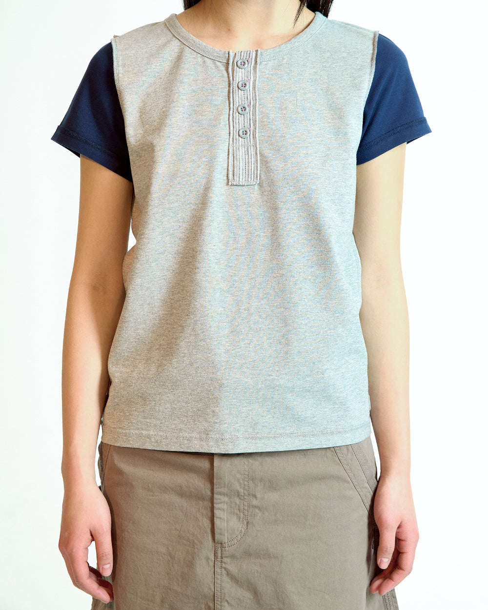 Coyseio - Dudu Reverse T-Shirt (Melange Grey) product image 5 | TRAB K-Fashion Australia