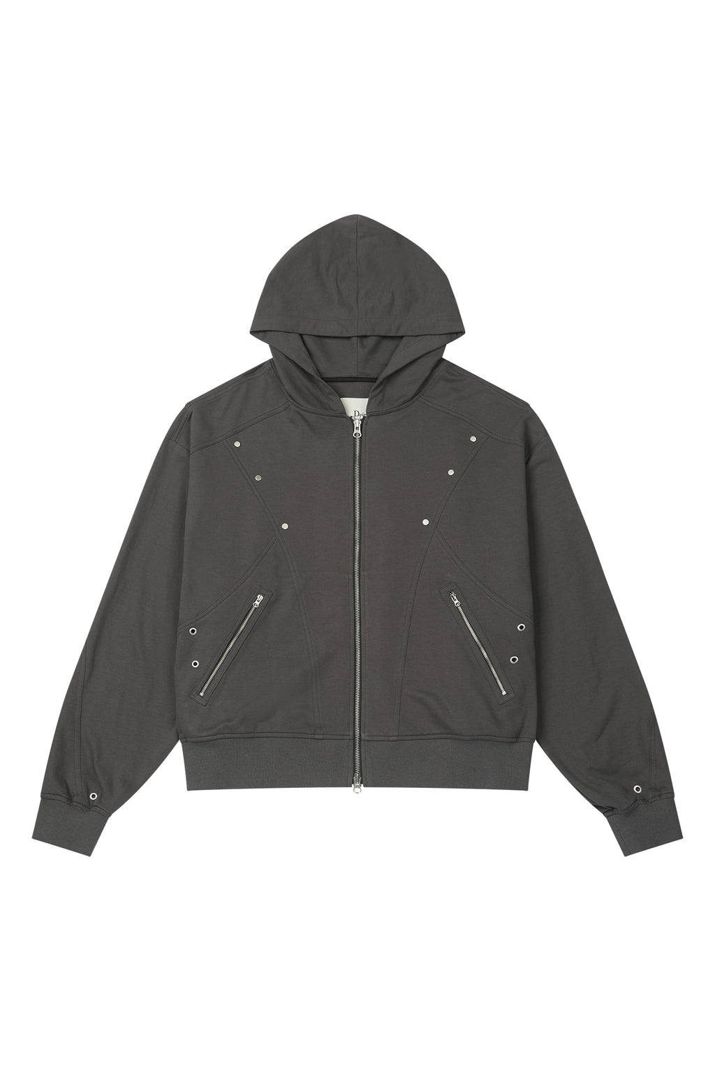 Deinet - Metal Detail Hood Zip Up (Charcoal) product image 1 | TRAB K-Fashion Australia