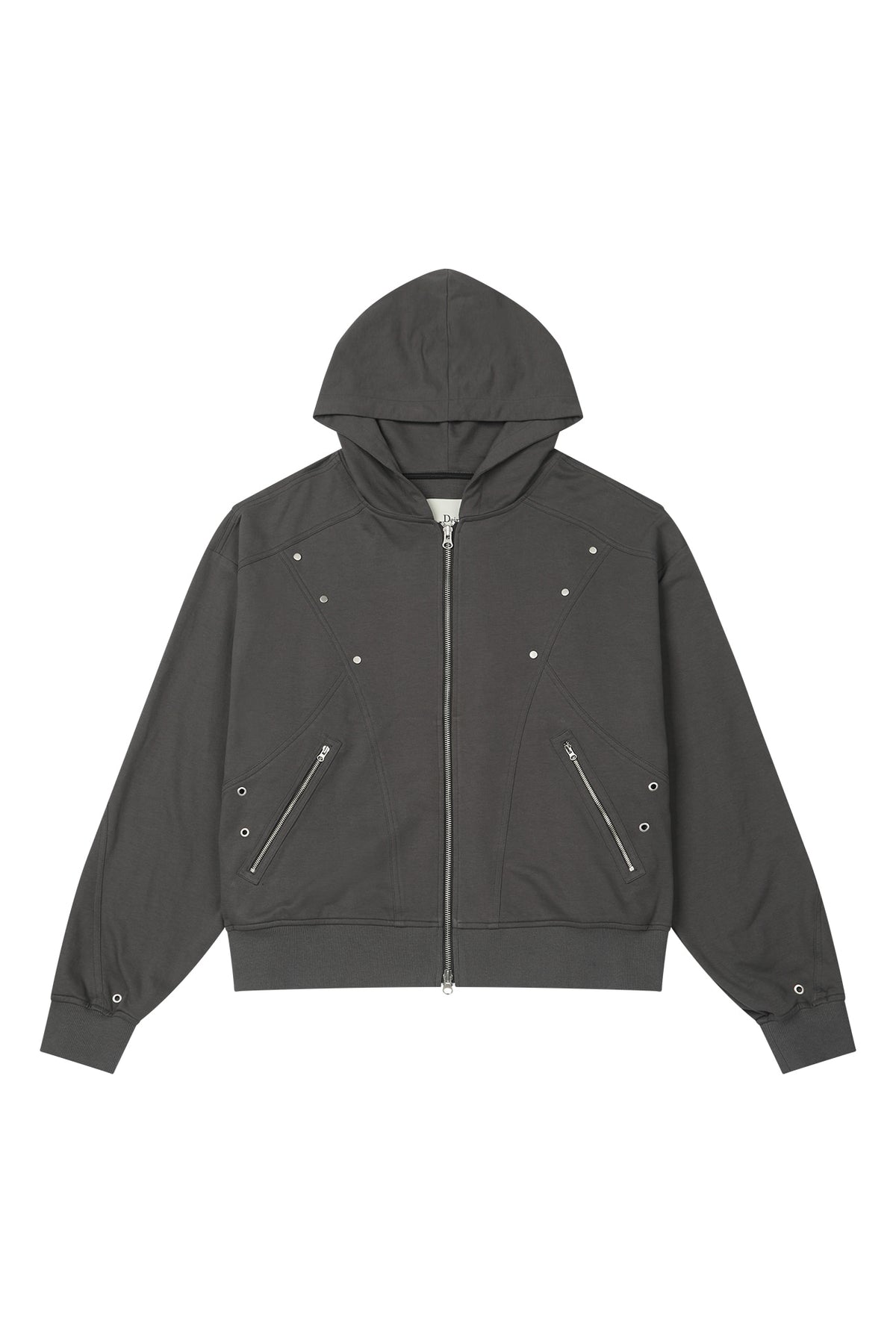 Deinet - Metal Detail Hood Zip Up (Charcoal) product image 1 | TRAB K-Fashion Australia