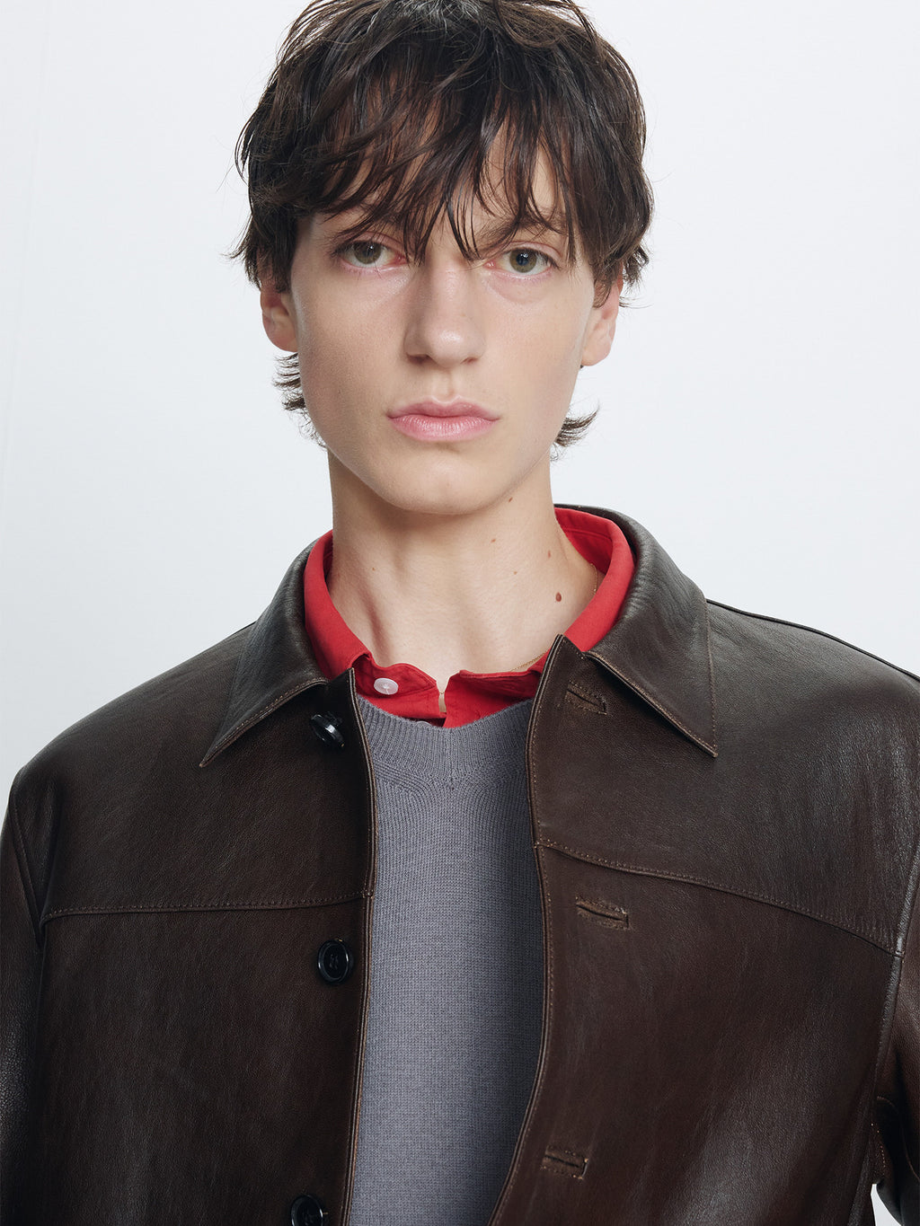 Tonywack - Vegetable Lamb Leather Chore Jacket (Faded Brown) product image 6 | TRAB K-Fashion Australia