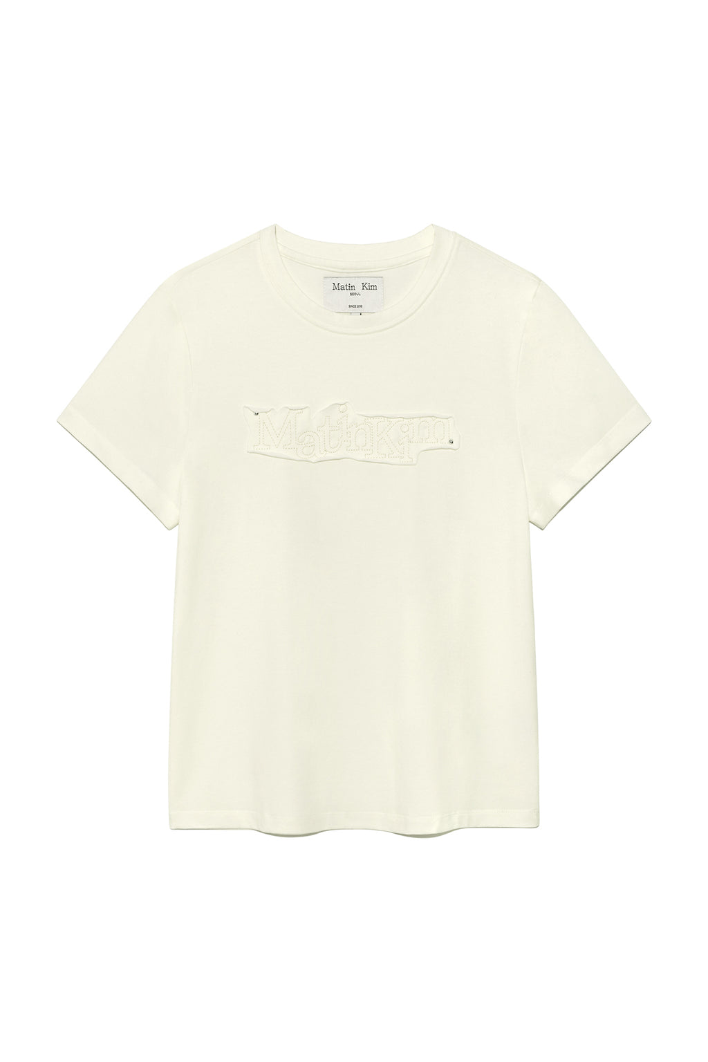 Matin Kim - Applique Logo Patch Top (Cream) product image 1 | TRAB K-Fashion Australia
