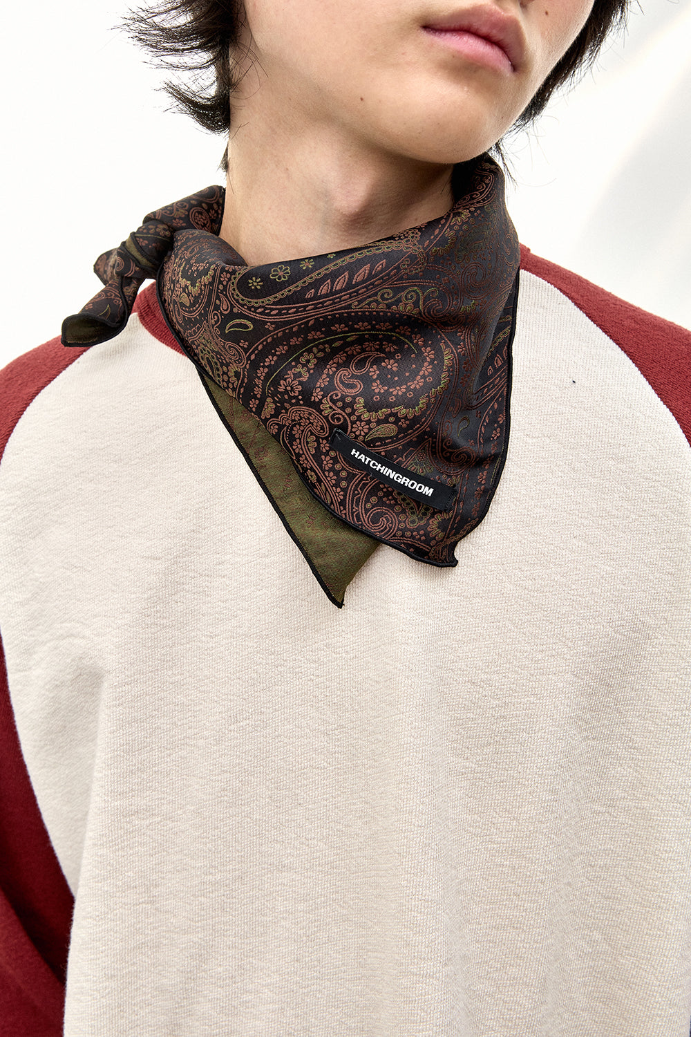 Hatchingroom - Paisley Bandana Scarf (Khaki) product image 11 | TRAB K-Fashion Australia