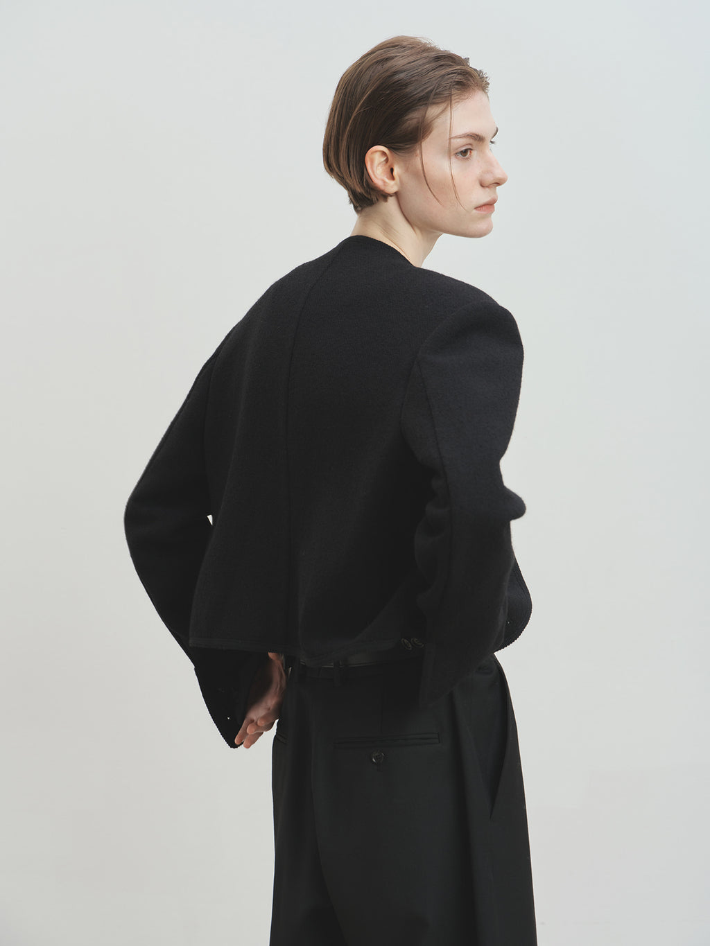 Tonywack - Wool Tweed Cropped Jacket (Black) product image 3 | TRAB K-Fashion Australia