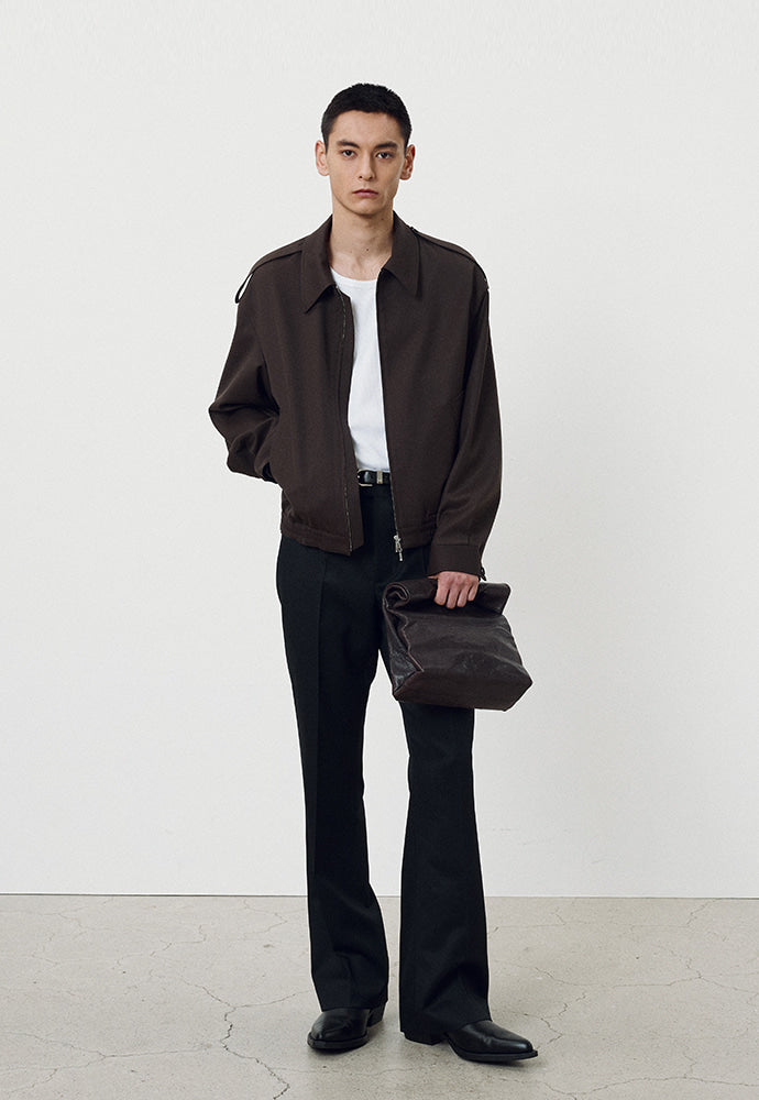 Tonywack - Wool Twill Epaulet Blouson (Brown) product image 1 | TRAB K-Fashion Australia