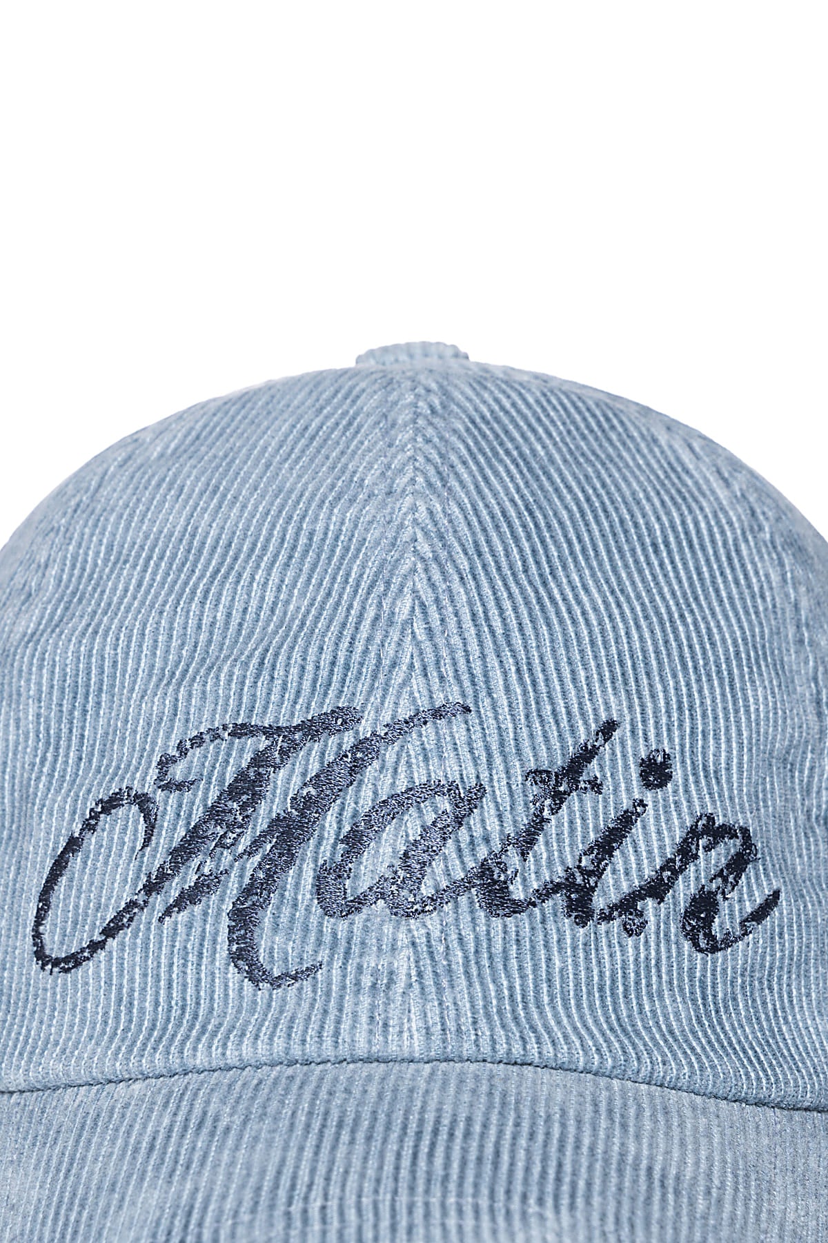 Matin Kim - Matin Cracked Script Corduroy Ball Cap (Light Blue) product image 4 | TRAB K-Fashion Australia