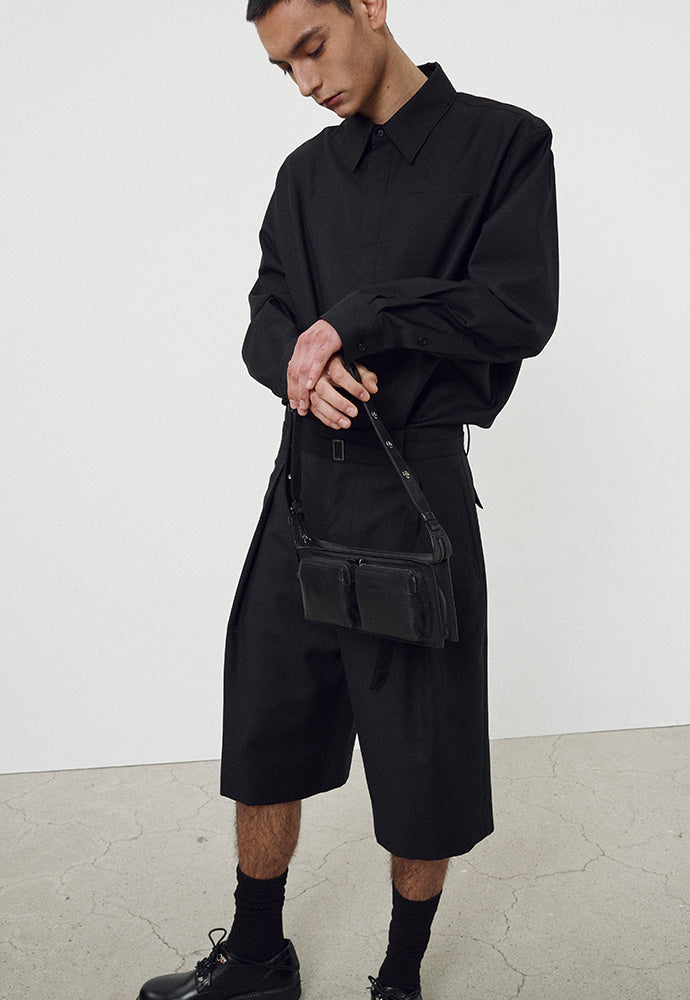 Tonywack - Wool Twill Hidden Pocket Shirt (Black) product image 5 | TRAB K-Fashion Australia