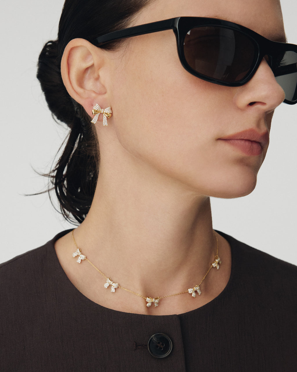 Numbering - Pave Double Ribbon Earrings #3206 product image 1 | TRAB K-Fashion Australia