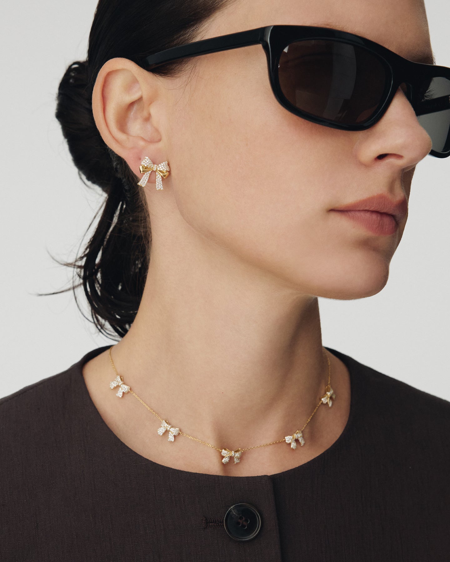 Numbering - Pave Double Ribbon Earrings #3206 product image 1 | TRAB K-Fashion Australia