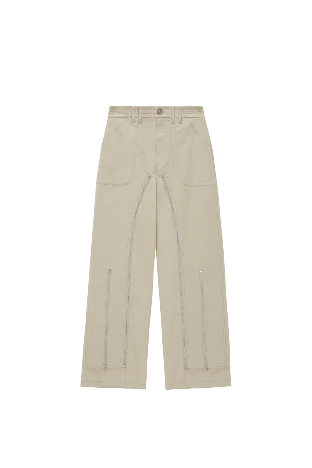 Matin Kim - Double Zipper Chino Pants (Beige) product image 1 | TRAB K-Fashion Australia