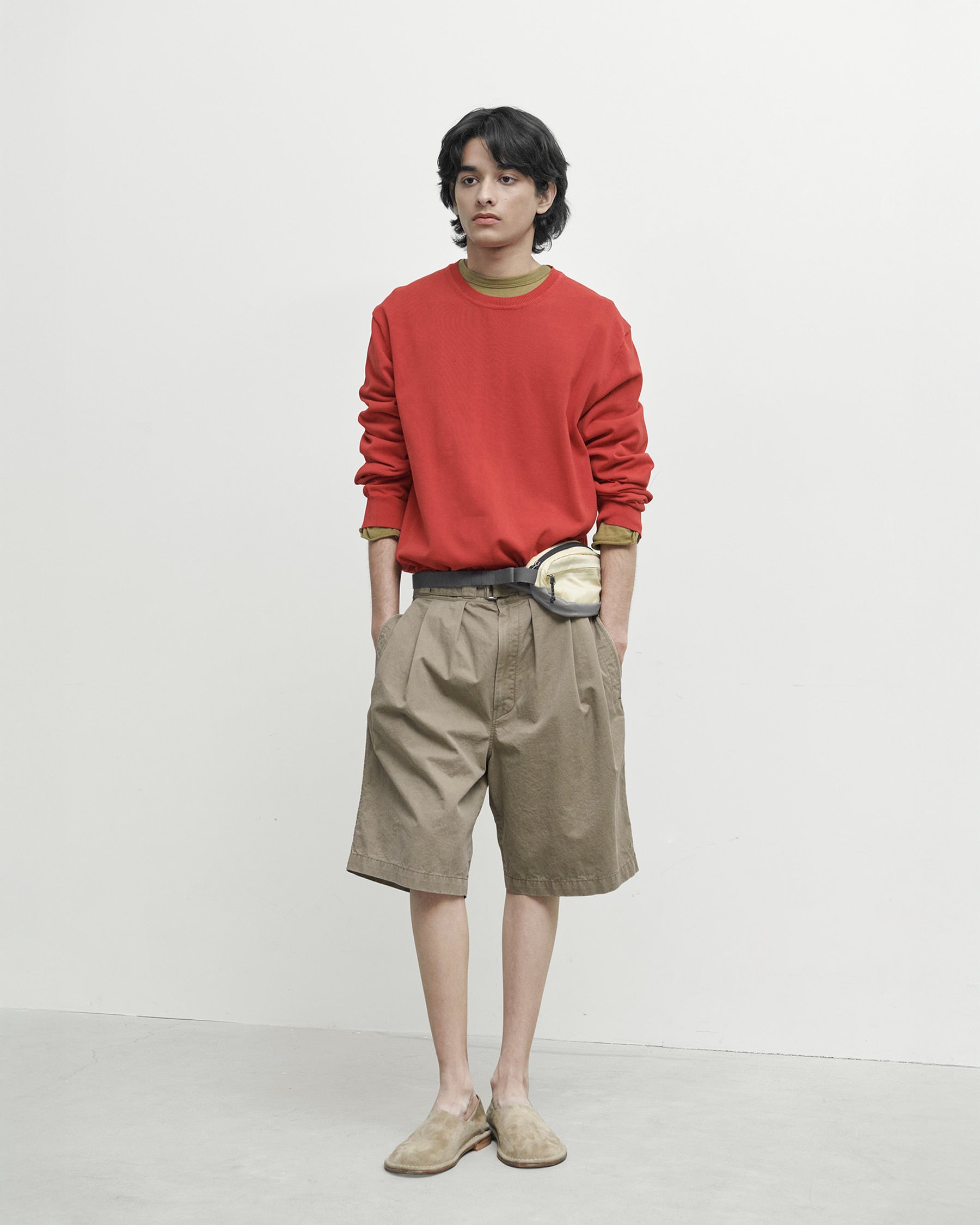 Brownyard - Belted Half Pants (Dark Beige) product image 1 | TRAB K-Fashion Australia