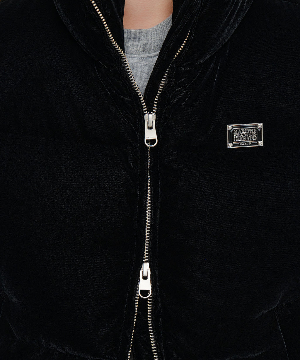 Marithe & Francois Girbaud - Velvet High Neck Down Vest (Black) product image 4 | TRAB K-Fashion Australia
