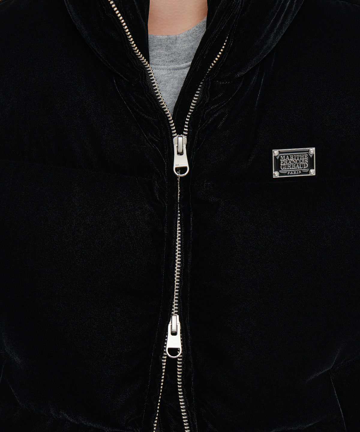 Marithe & Francois Girbaud - Velvet High Neck Down Vest (Black) product image 4 | TRAB K-Fashion Australia