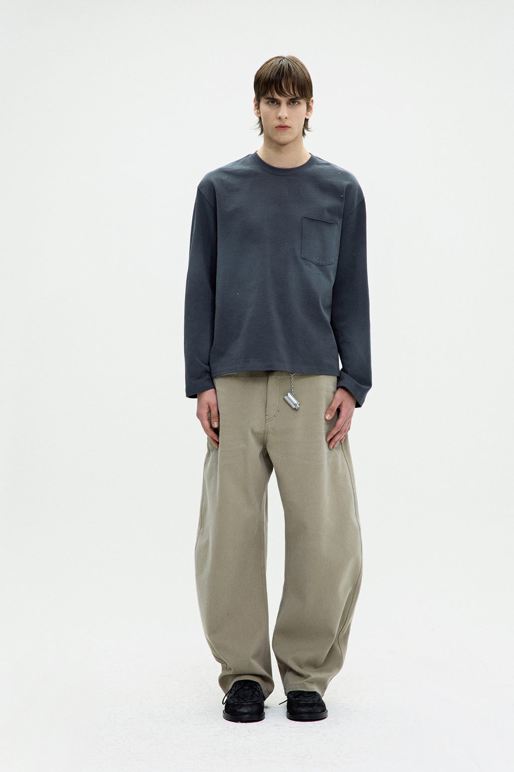 Coor - Painted Long Sleeve T-Shirt (Washed Charcoal) product image 2 | TRAB K-Fashion Australia