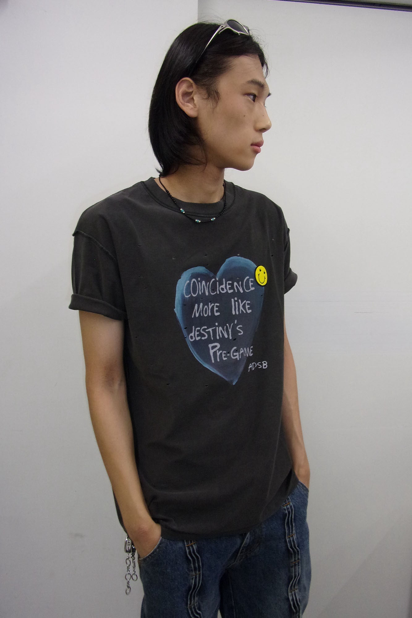 Andersson Bell - Unisex Heart Message T-Shirt (Charcoal) product image 9 | TRAB K-Fashion Australia