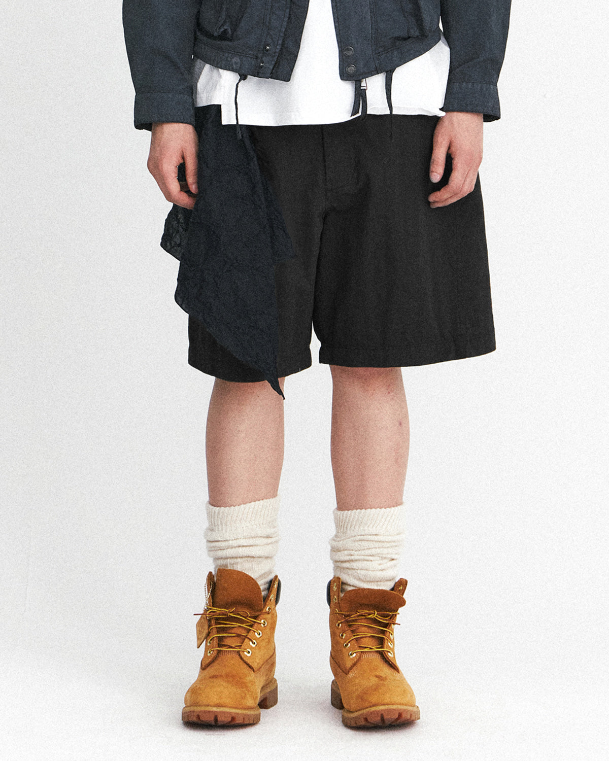 Eastlogue - Cinch Back Curved Shorts (Black) product image 2 | TRAB K-Fashion Australia