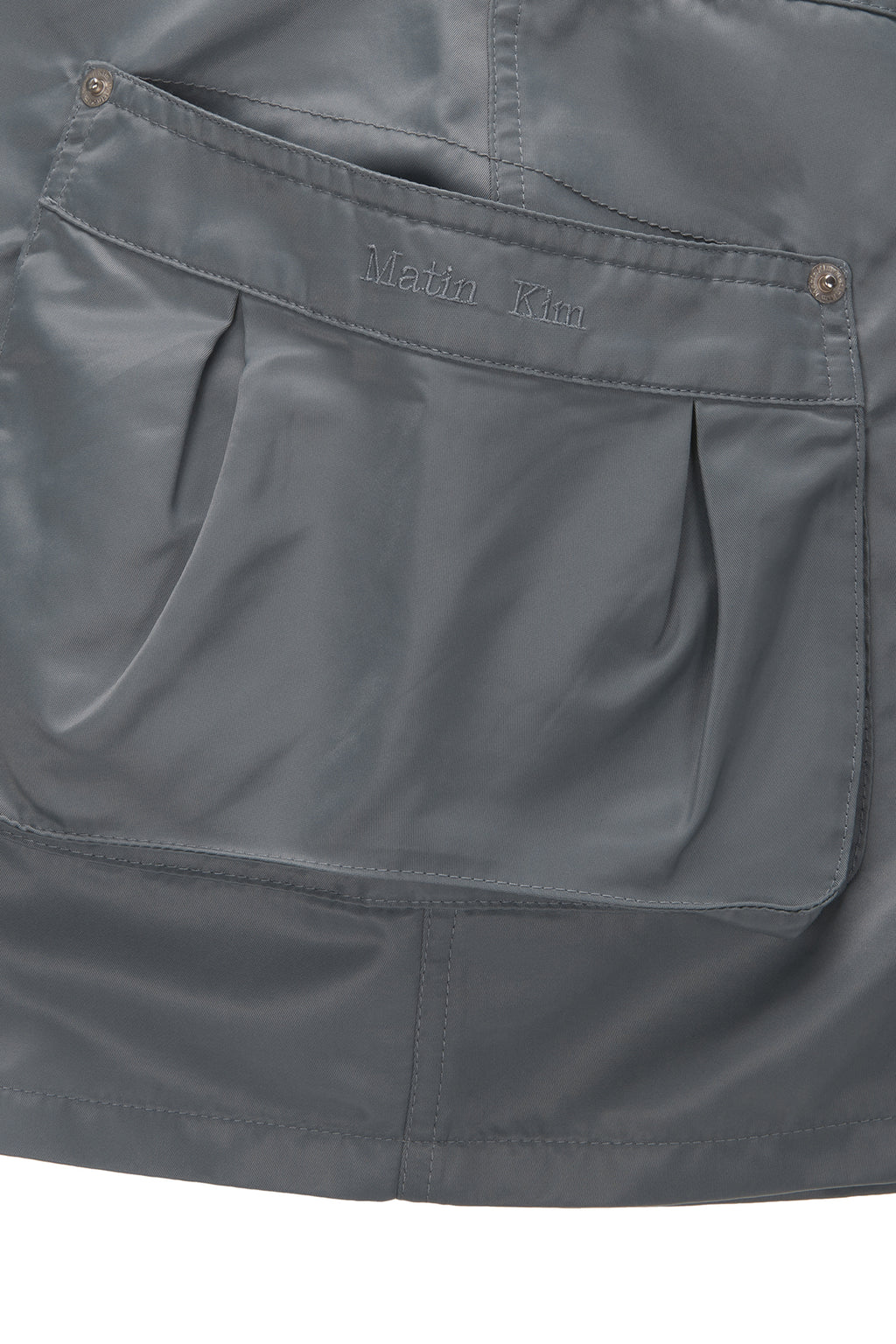 Matin Kim - Lowrise Nylon Cargo Mini Skirt (Grey) product image 4 | TRAB K-Fashion Australia