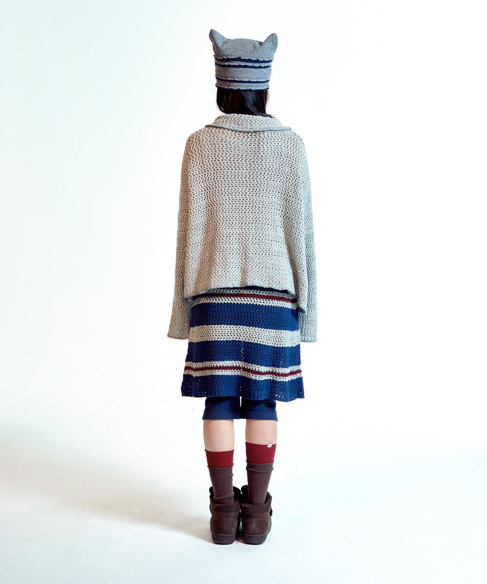 Coyseio - Stripe Layered Knit Skirt (Grey) product image 9 | TRAB K-Fashion Australia